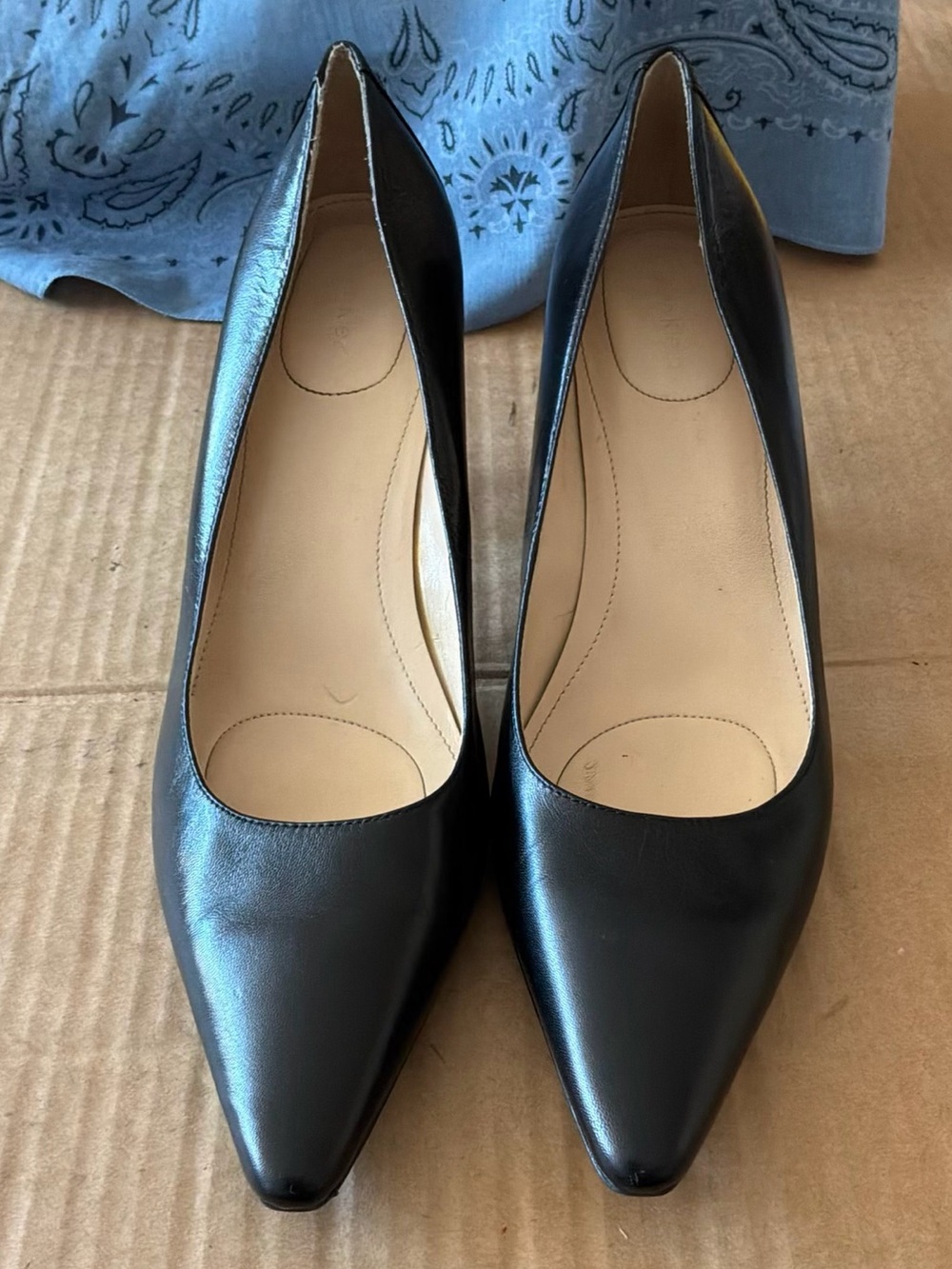 Calvin Klein Dolly Women's Black Leather Pointed-Toe Heels